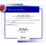 WFD Mike Machine Battle of the Feet  Certificate 1034